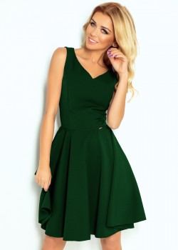 114-10 Plakana kleita - sirds formas izgriezums - tumši zaļa 114-10 Plakana kleita - sirds formas izgriezums - tumši zaļa