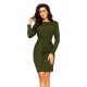 209-5 Kleita ar plati sasietu jostu - KHAKI 209-5 Kleita ar plati sasietu jostu - KHAKI