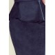192-9 Eleganta midi kleita ar volānu - tumši zila 192-9 Eleganta midi kleita ar volānu - tumši zila