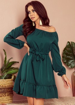 265-1 DAISY Kleita ar volāniem - zaļa 265-1 DAISY Kleita ar volāniem - zaļa