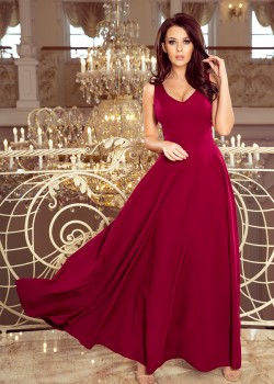 246-1 CINDY gara kleita ar kakla izgriezumu - bordo 246-1 CINDY gara kleita ar kakla izgriezumu - bordo