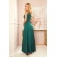 299-4 CHIARA eleganta maxi kleita ar lencēm - zaļa 299-4 CHIARA eleganta maxi kleita ar lencēm - zaļa
