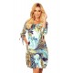 281-3 SOPHIE Ērta Oversize kleita - zili zeltaini viļņi 281-3 SOPHIE Ērta Oversize kleita - zili zeltaini viļņi