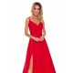 299-1 CHIARA eleganta maxi kleita ar lencēm - sarkana