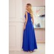 299-3 CHIARA eleganta maxi kleita ar lencītēm - karaliski zila