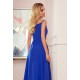 299-3 CHIARA eleganta maxi kleita ar lencītēm - karaliski zila