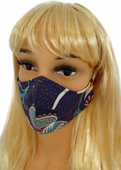 CV06 Atkārtoti lietojamās dekoratīvās maskas - tumši zila - 100% kokvilna - 2 gab CV06 Atkārtoti lietojamās dekoratīvās maskas - tumši zila - 100% kokvilna - 2 gab