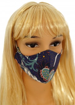 CV06 Atkārtoti lietojamās dekoratīvās maskas - tumši zila - 100% kokvilna - 2 gab CV06 Atkārtoti lietojamās dekoratīvās maskas - tumši zila - 100% kokvilna - 2 gab