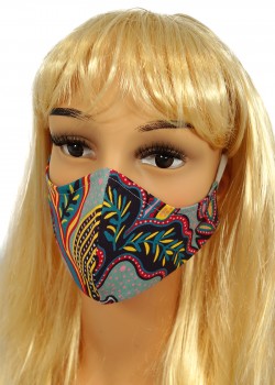 CV08 Atkārtoti lietojamās dekoratīvās maskas - tirkīzs - 100% kokvilna - 2 gab CV08 Atkārtoti lietojamās dekoratīvās maskas - tirkīzs - 100% kokvilna - 2 gab