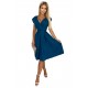 348-5 SCARLETT - flared dress with a neckline - sea ​​color     