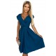 348-5 SCARLETT - flared dress with a neckline - sea ​​color     