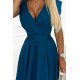 348-5 SCARLETT - flared dress with a neckline - sea ​​color     