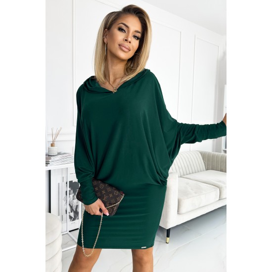 400-1 Bat dress with a hood - green     