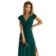 411-1 CRYSTAL long shimmering dress with a neckline - green     