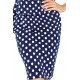 430-1 Sports dress with tied sleeves - navy blue with polka dots     