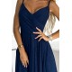 299-10 CHIARA elegant maxi dress with straps - dark blue with glitter     