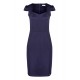 318-5 Elegant midi dress with a nice neckline - navy blue     