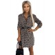 500-1 Shirt dress with buttons - greek beige and black pattern     