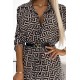 500-1 Shirt dress with buttons - greek beige and black pattern     