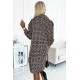 500-1 Shirt dress with buttons - greek beige and black pattern     