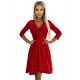 210-16 NICOLLE - dress with lace neckline and longer back - red     