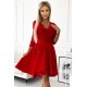 210-16 NICOLLE - dress with lace neckline and longer back - red     