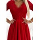 210-16 NICOLLE - dress with lace neckline and longer back - red     