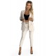 492-1 Elegant set - jacket and trousers with a belt - beige     