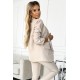 492-1 Elegant set - jacket and trousers with a belt - beige     