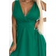 474-1 Elegant dress with a neckline and a bow - green     