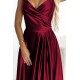 299-13 CHIARA elegant satin maxi dress with straps - Burgundy color     