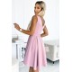 478-2 MAYA Dress with longer back, neckline and belt - dirty pink     