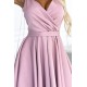 478-2 MAYA Dress with longer back, neckline and belt - dirty pink     