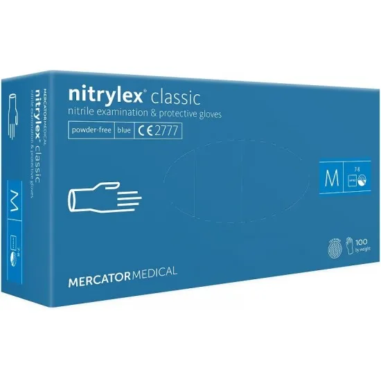 Klasiskie cimdi, zili bez pūdera 100gab. nitrylex® (RD3001900)