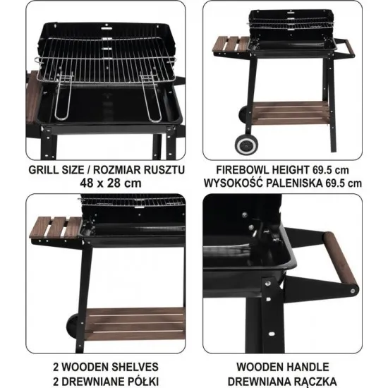 BBQ grils | ogļu | 48x28 cm (99585) BBQ grils | ogļu | 48x28 cm (99585)