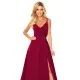 299-5 CHIARA eleganta maxi kleita ar lencītēm - Burgundijas krāsā