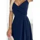 299-7 CHIARA eleganta maxi kleita ar lencēm - tumši zila 299-7 CHIARA eleganta maxi kleita ar lencēm - tumši zila